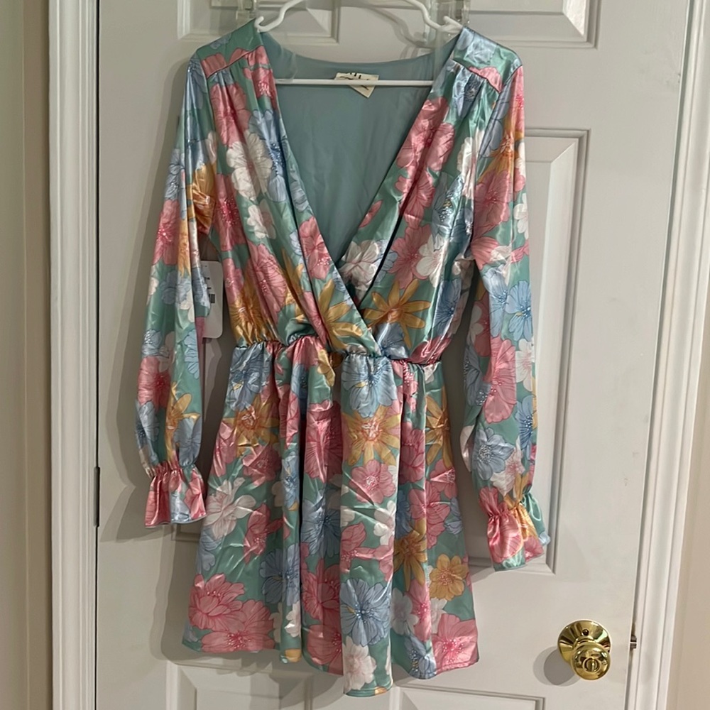 Floral Satin Dress